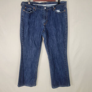 Jordache Jeans Womens 16 Blue Mid Rise Denim Bootcut Medium Wash W35‎ x L26